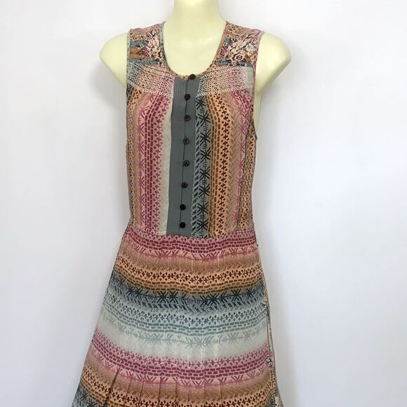 Plenty Tracy Reese Dress Pink Abstract Maxi Silk Excellent Sz 2 - Picture 6 of 8